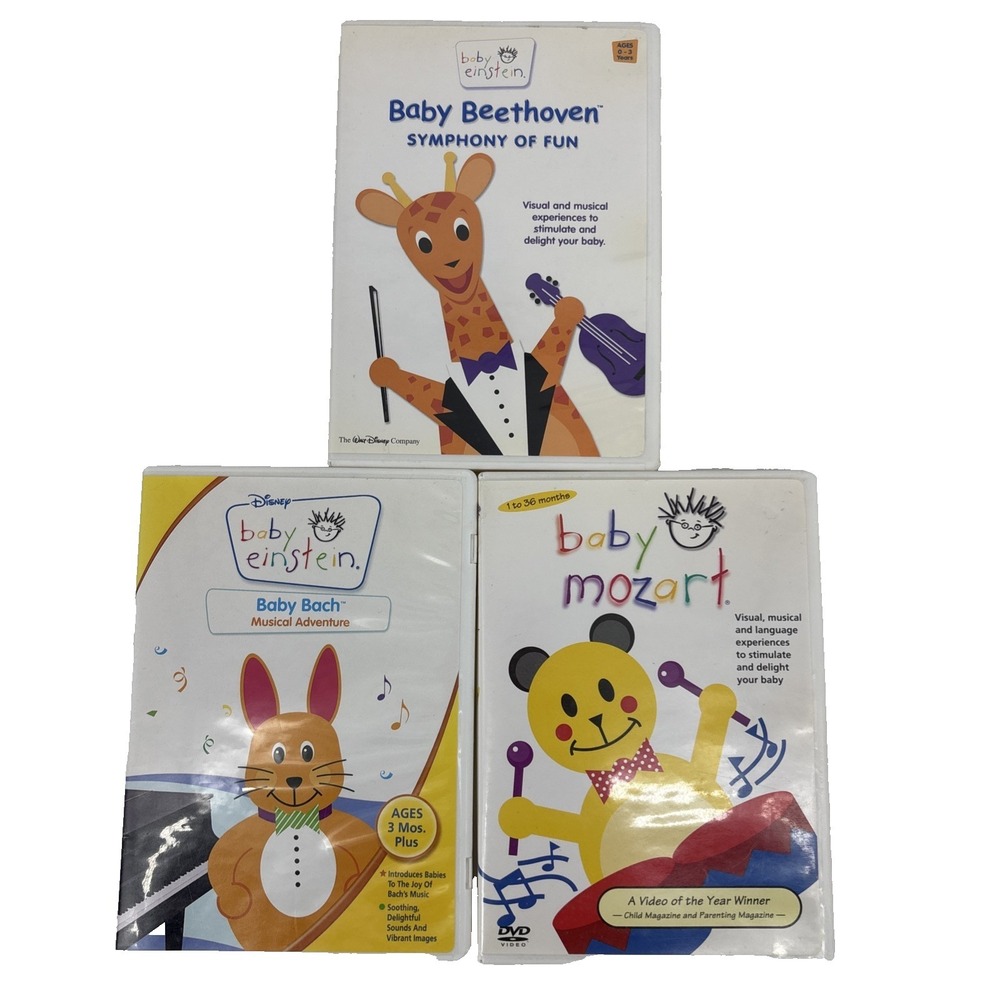 Baby Einstein DVD Lot (3) Musical - Baby Bach, Mozart & Beethoven Symphony